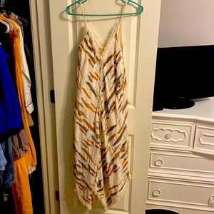 Linen Print Casual Dress